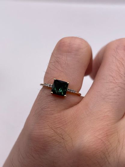 9ct gold tourmaline and diamond ring