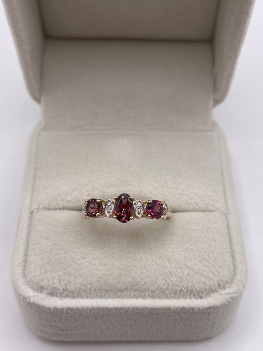 9ct gold tourmaline and diamond ring