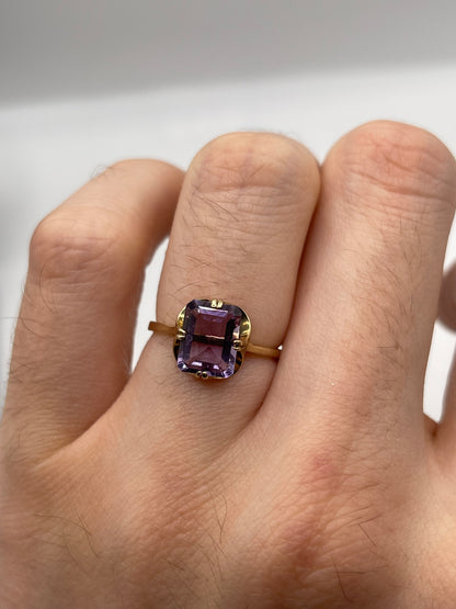 9ct gold amethyst ring