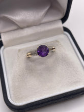 Load image into Gallery viewer, 9ct gold amethyst and diamond ring
