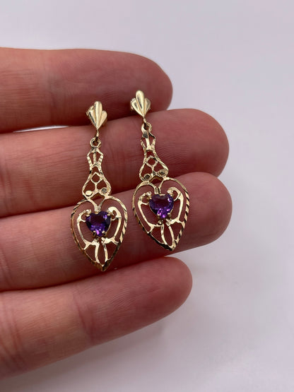 9ct gold amethyst earrings