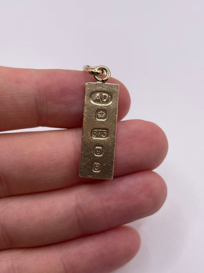 9ct gold ingot pendant