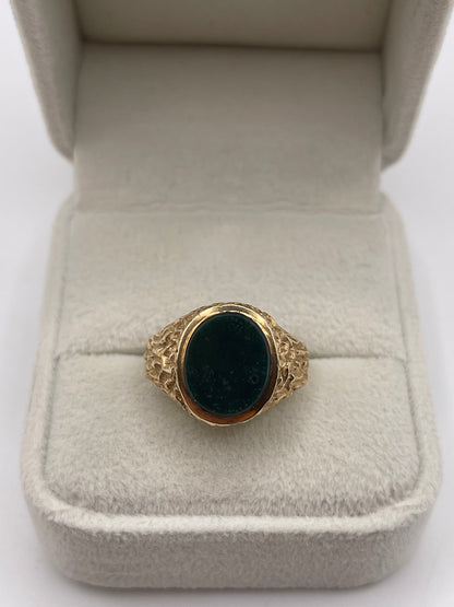 9ct gold bloodstone signet ring