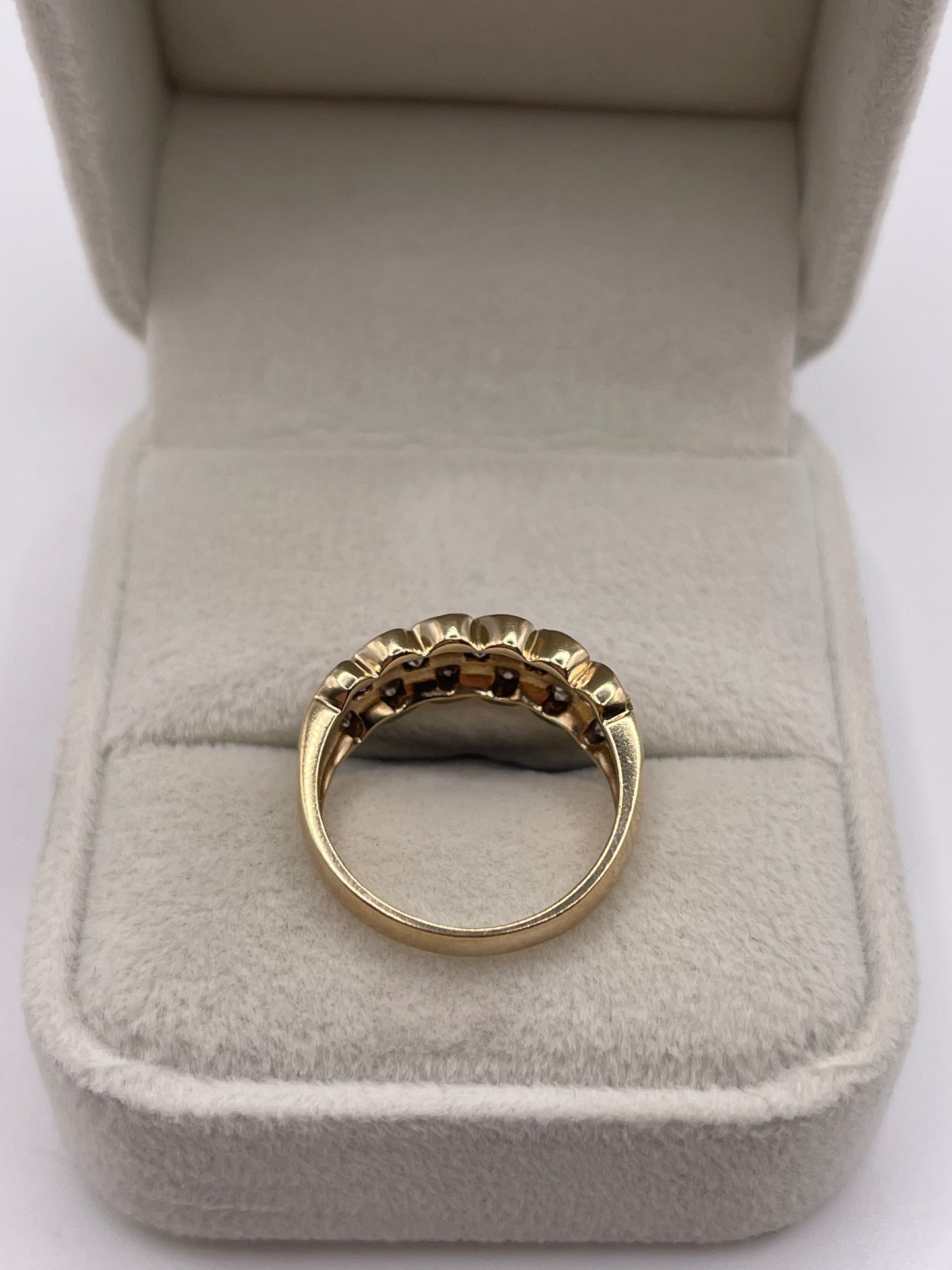 9ct gold 50 point diamond cluster ring