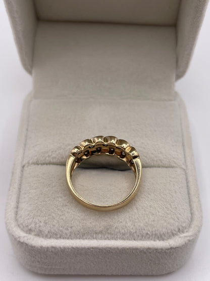 9ct gold 50 point diamond cluster ring