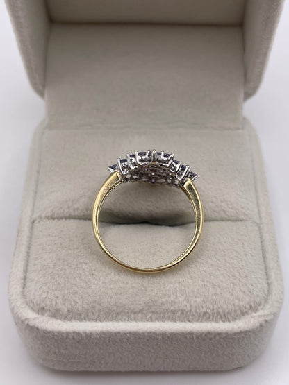 9ct gold tanzanite cluster ring