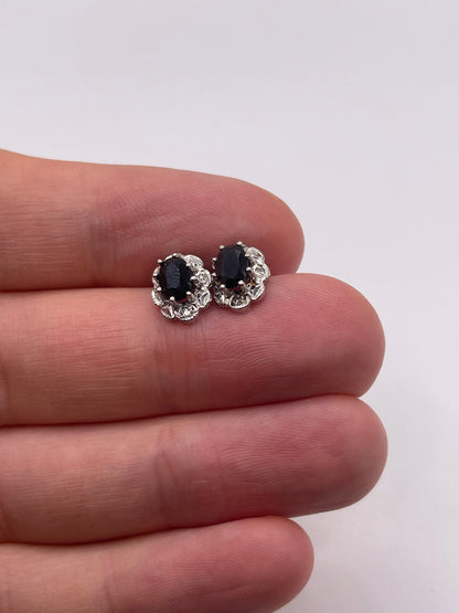 9ct gold sapphire and diamond earrings