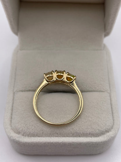 9ct gold opal and zircon ring