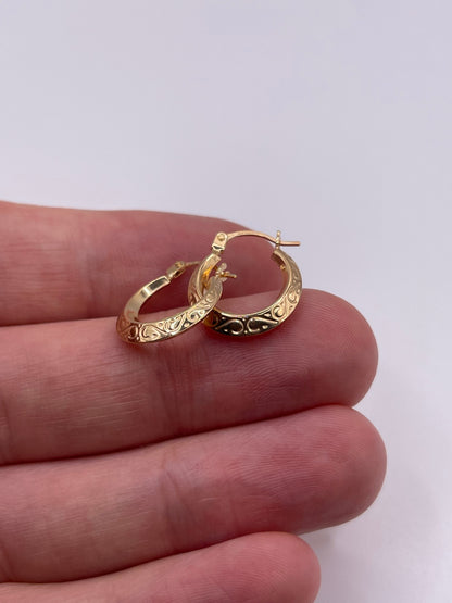 9ct gold creole earrings