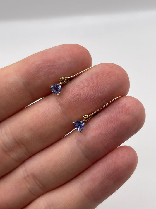 9ct gold tanzanite earrings
