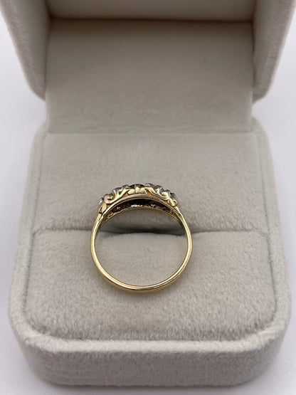 9ct gold sapphire and diamond ring