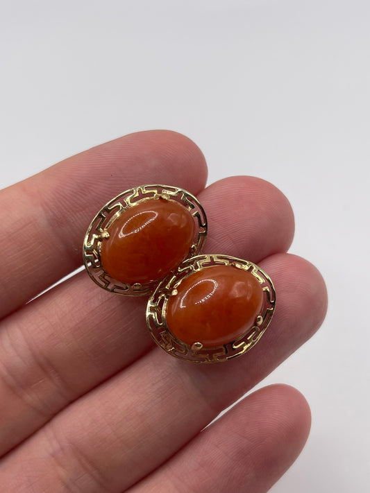 14ct gold jade earrings