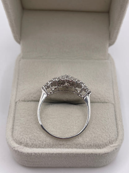9ct white gold 1ct diamond cluster ring