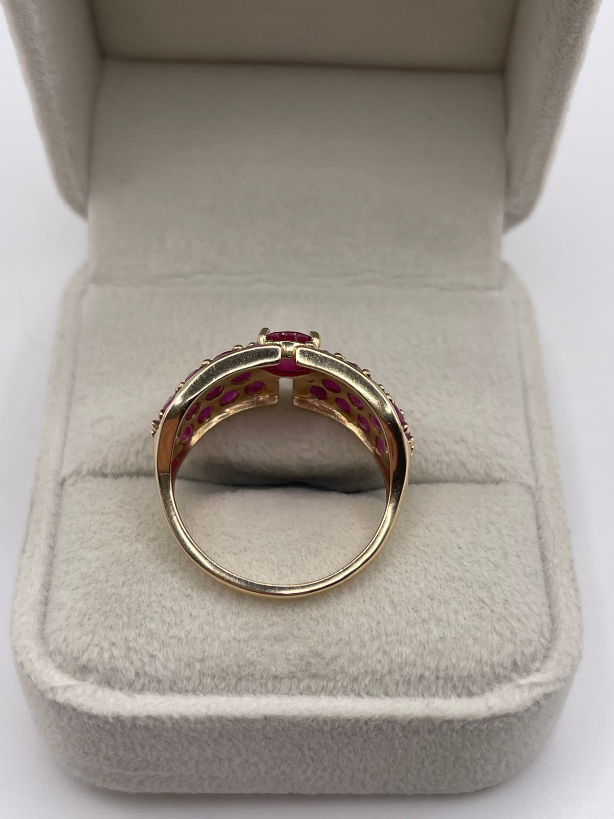9ct gold ruby cluster ring
