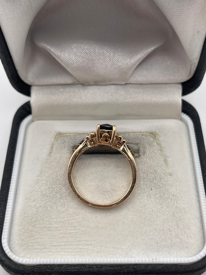 LeVian 14ct rose gold Smokey quartz and diamond ring