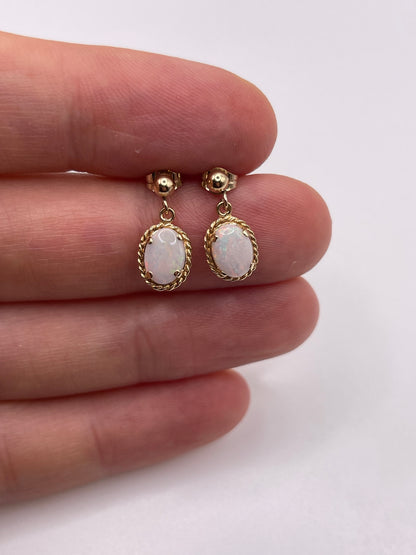 9ct gold opal earrings