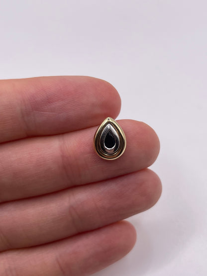 9ct two tone gold sapphire pendant