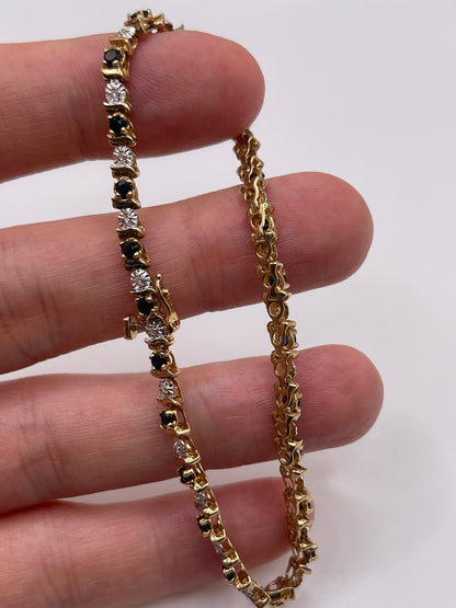 9ct gold sapphire and diamond bracelet
