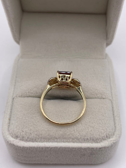 14ct gold tourmaline and diamond ring