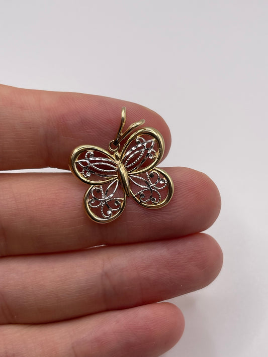 9ct gold butterfly pendant