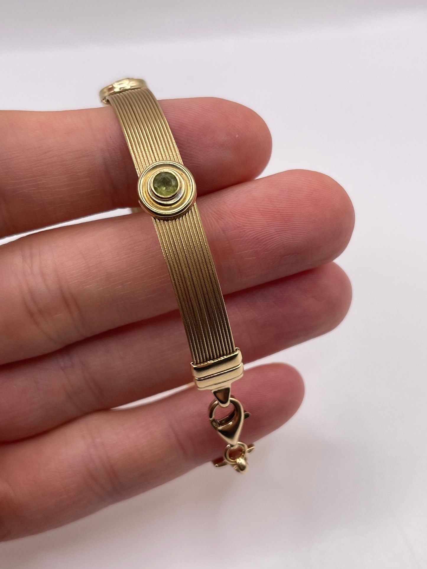 9ct gold topaz and peridot bracelet