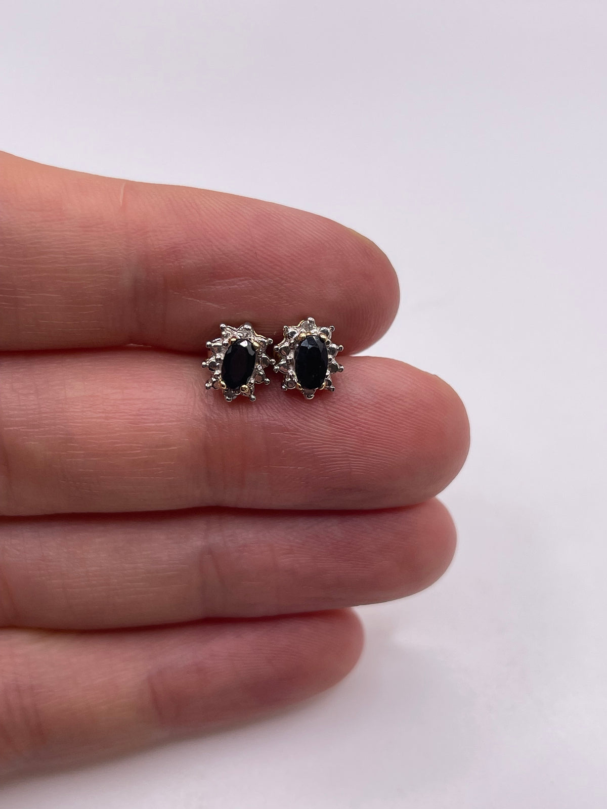 9ct gold sapphire and diamond earrings