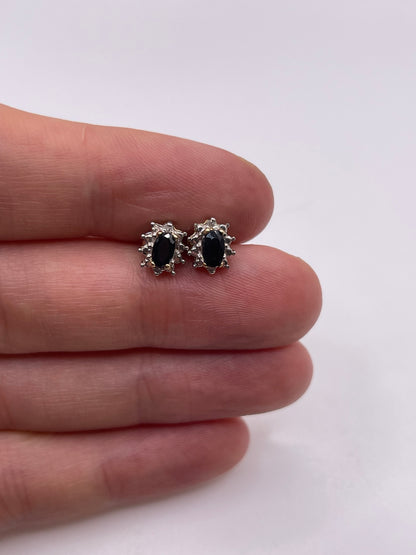 9ct gold sapphire and diamond earrings