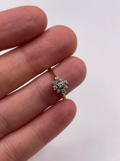 18ct gold diamond cluster ring