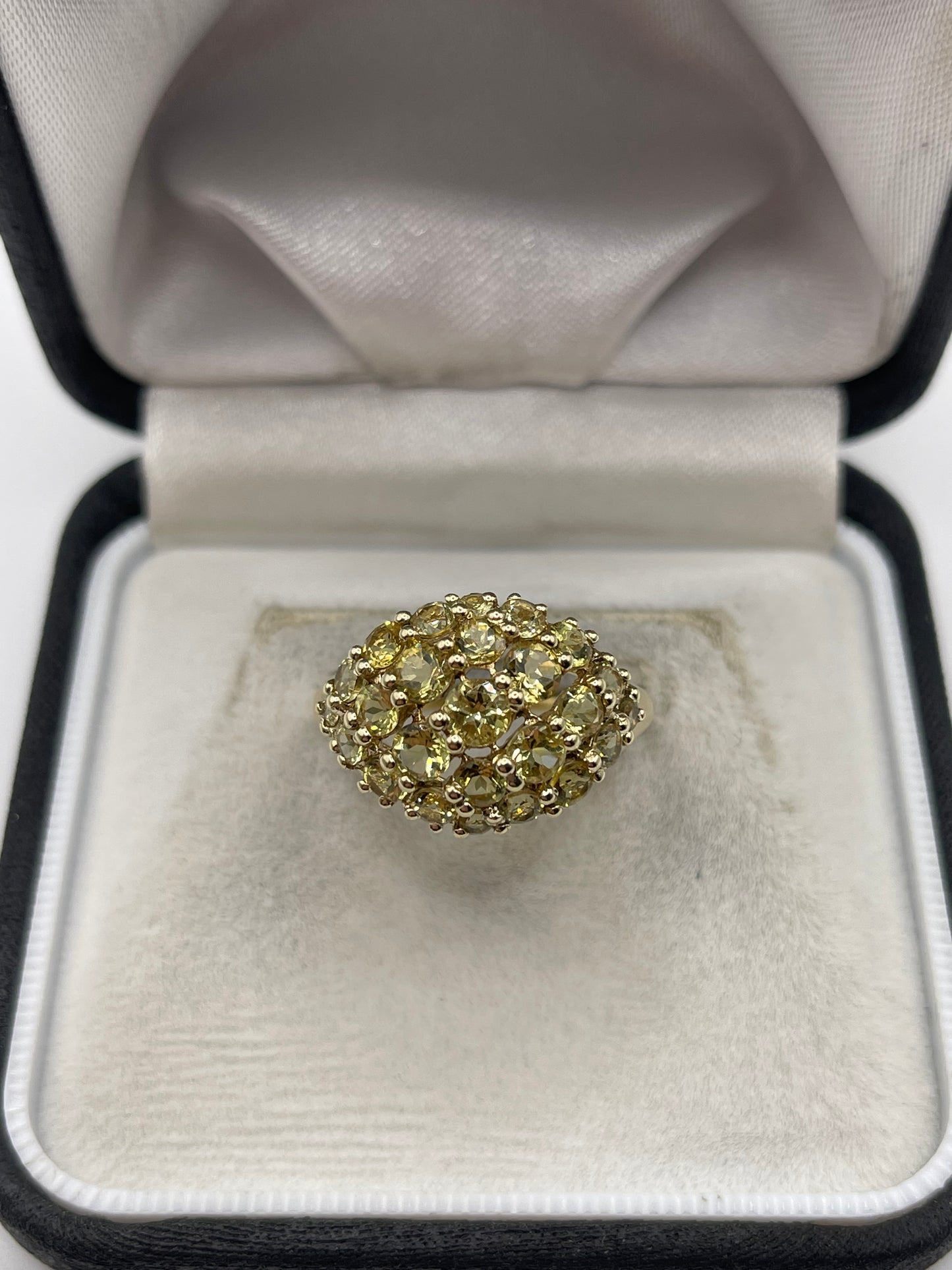 9ct gold quartz cluster ring