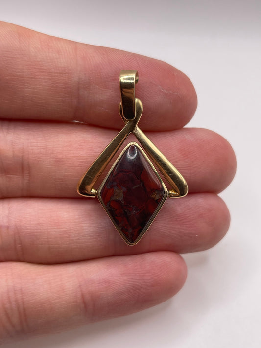9ct gold agate spinning fob