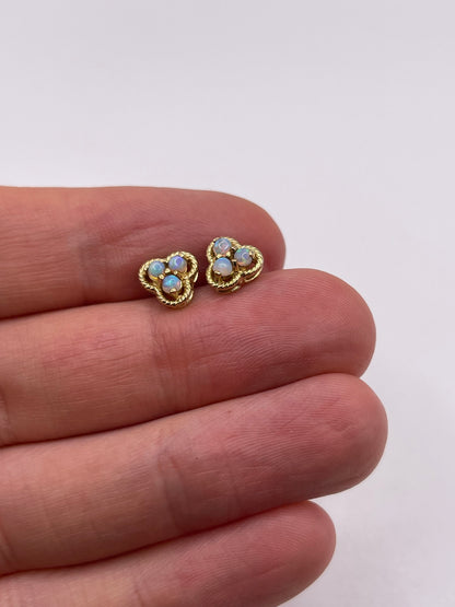 9ct gold opal earrings