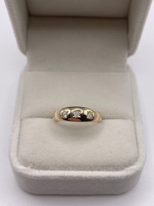 9ct gold topaz and diamond gypsy ring