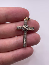 Load image into Gallery viewer, 9ct gold diamond cross pendant
