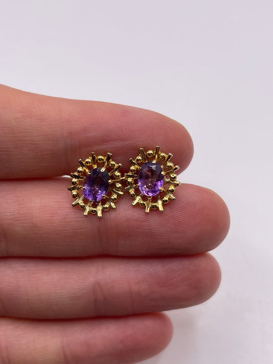 9ct gold amethyst earrings