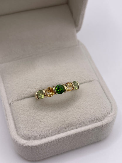 9ct gold multi gemstone ring