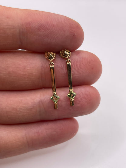 9ct gold peridot earrings