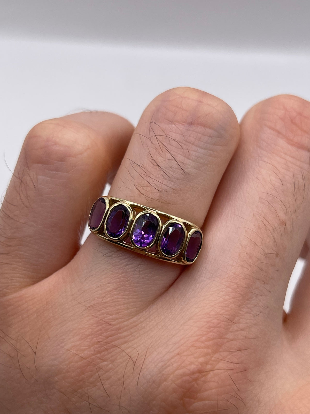 9ct gold amethyst ring