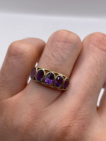 9ct gold amethyst ring