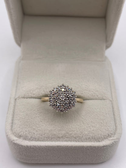 9ct gold diamond cluster ring