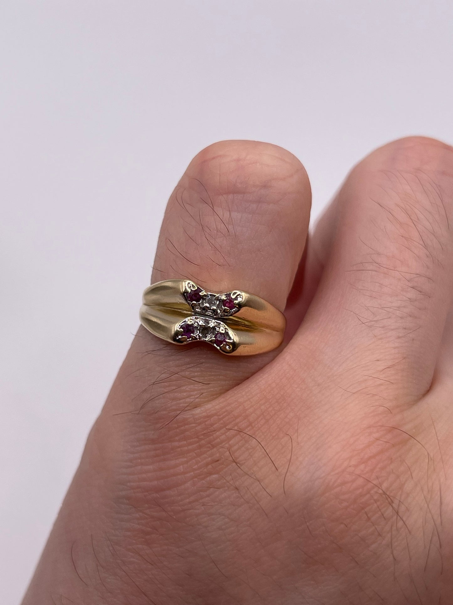 9ct gold ruby and diamond ring