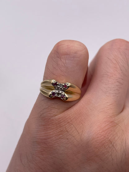 9ct gold ruby and diamond ring