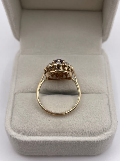 9ct gold amethyst and pearl ring