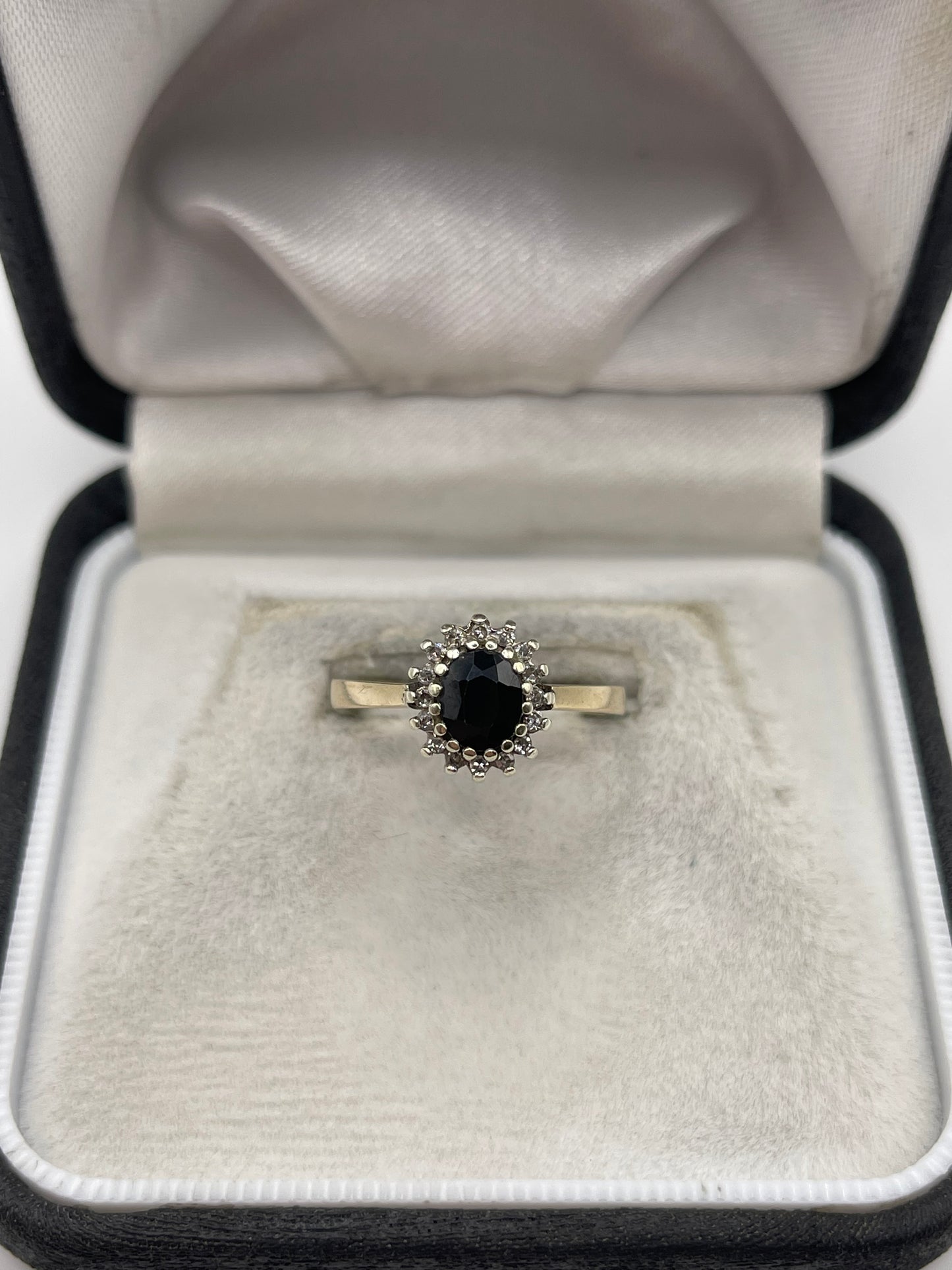 9ct gold sapphire and diamond ring