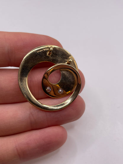 9ct gold diamond pendant