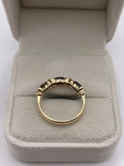 9ct gold Smokey quartz and diamond ring