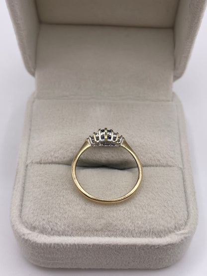 9ct gold sapphire and diamond ring