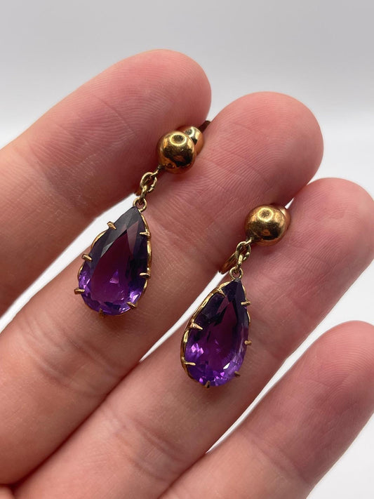 18ct rose gold amethyst earrings