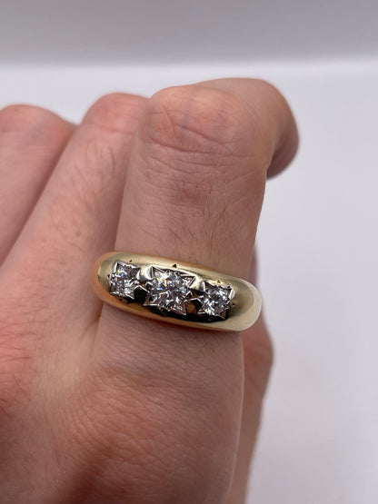 9ct gold cz gypsy ring