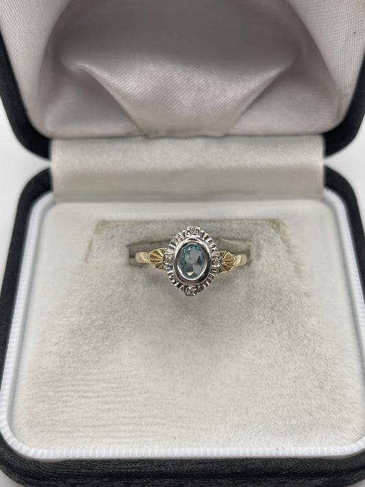 9ct gold topaz and diamond ring