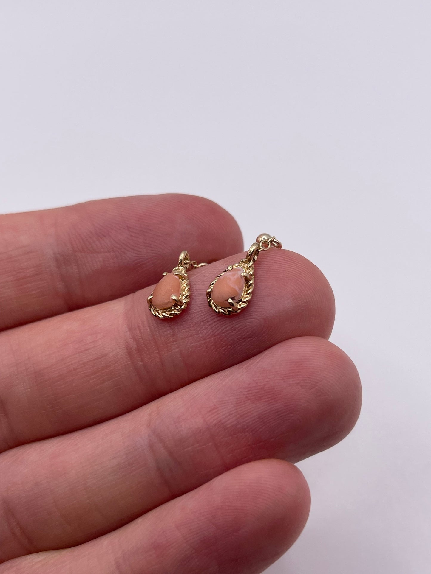 9ct gold coral earrings